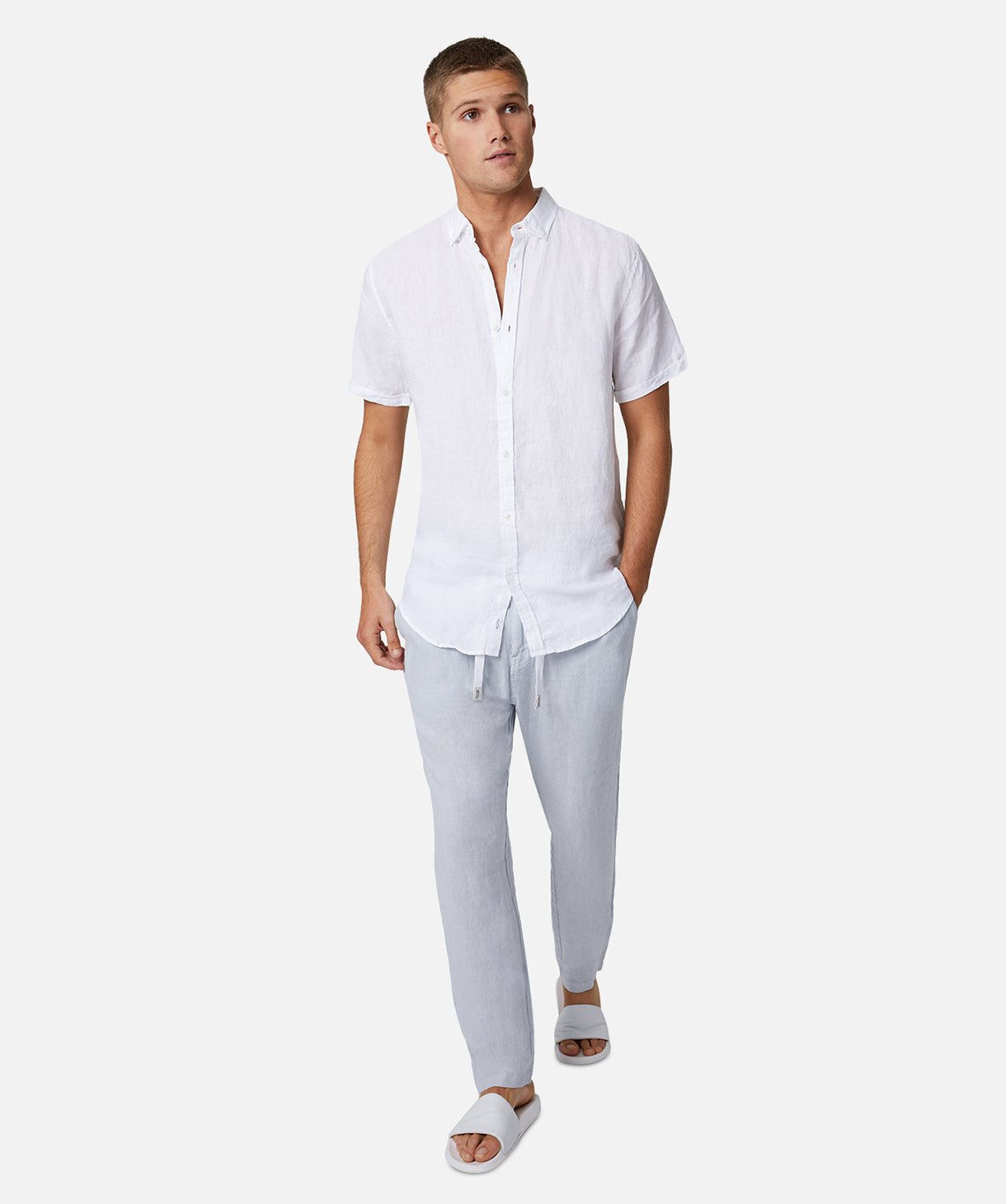 The Tennyson Linen S/s Shirt - White – Industrie Clothing Pty Ltd