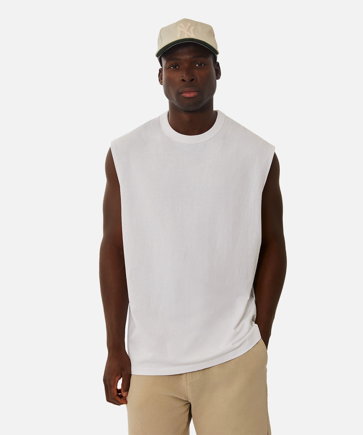 Plain white shop sleeveless t shirts