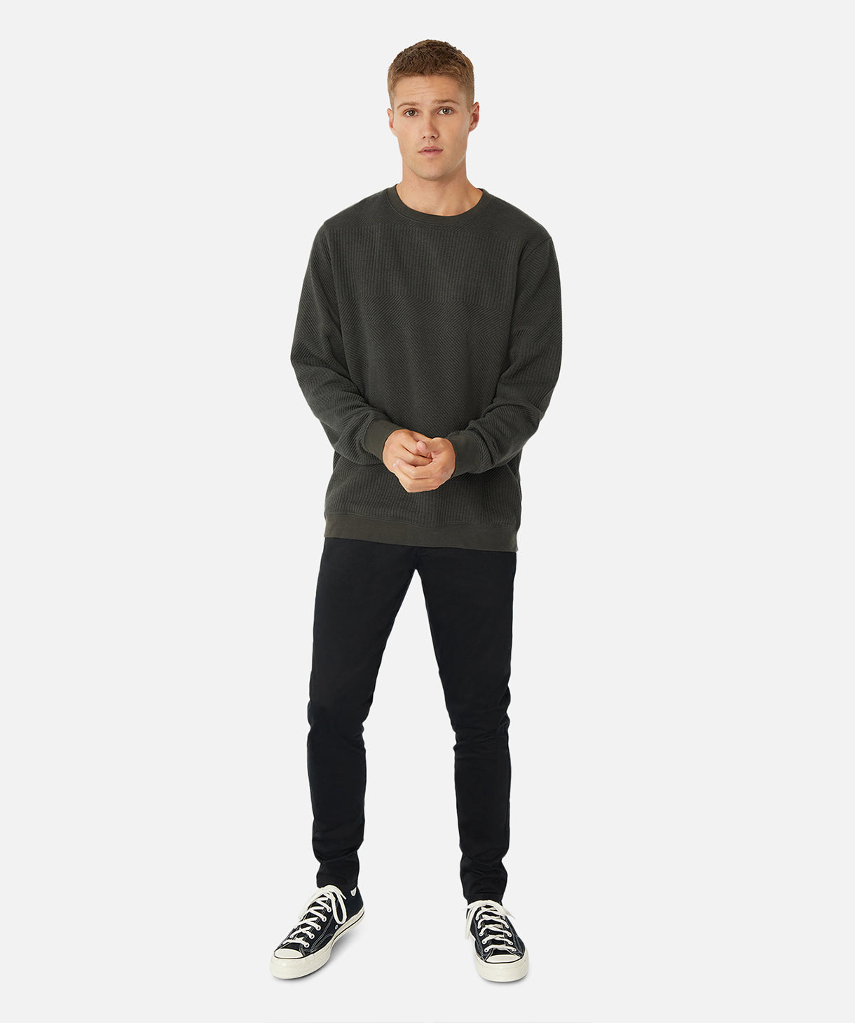 The Robinson Sweat - Dark Khaki – Industrie Clothing Pty Ltd