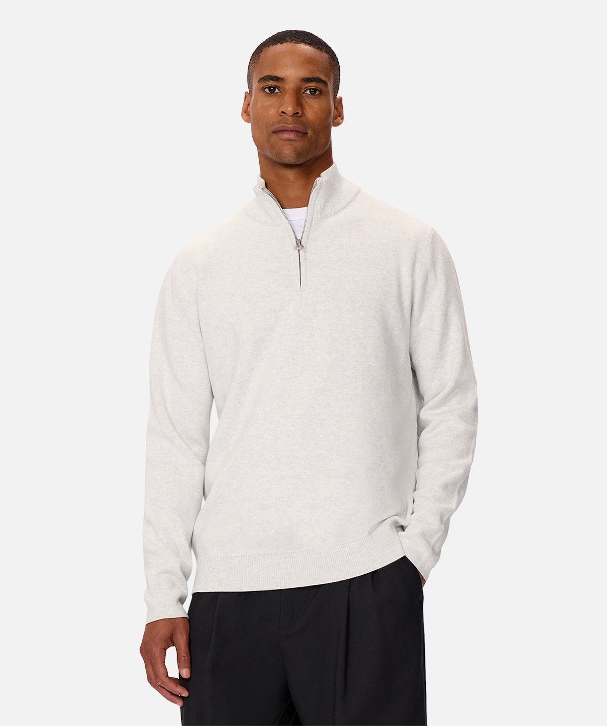 The Lakewood Zip Neck Knit - Snow Marle 24 – Industrie Clothing Pty Ltd