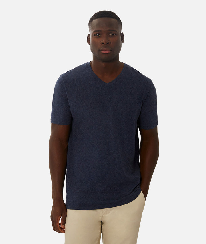 The New Basic Vee Tee - Navy Marle