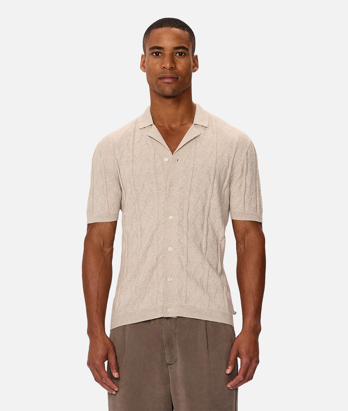 The Novara S/s Shirt - Oat Melange – Industrie Clothing Pty Ltd