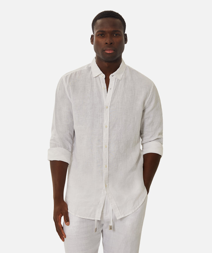 The Tennyson Linen L/s Shirt - White