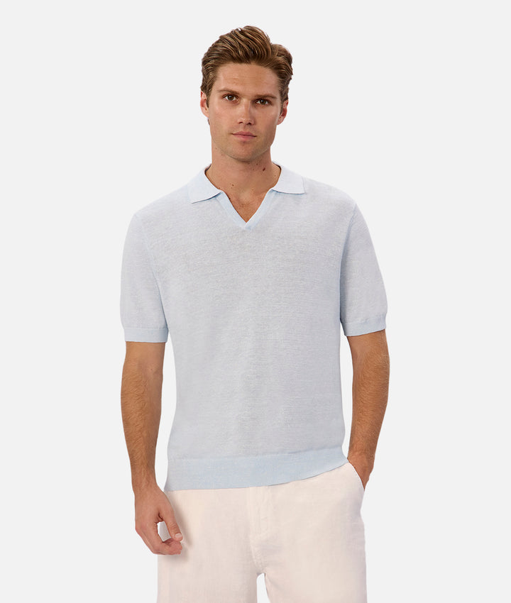 The Tenerife Polo - Light Blue Marle