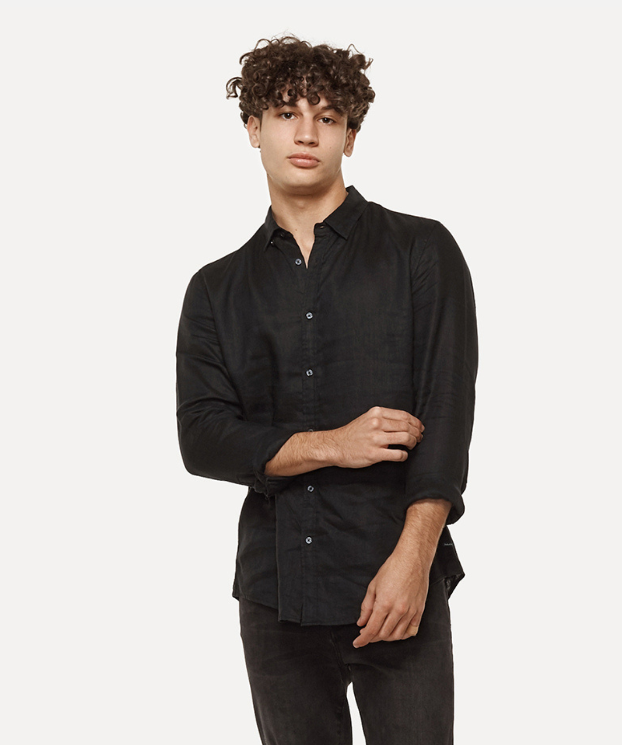 The Tennyson Linen L/s Shirt - Black – Industrie Clothing Pty Ltd