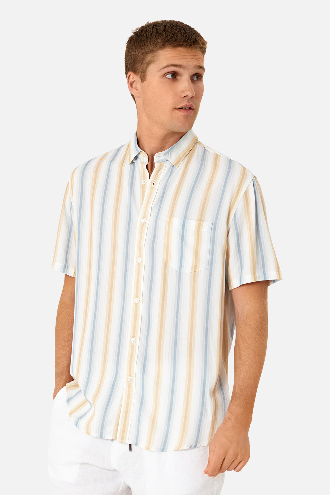 The San Blas S/s Shirt - Blue/Yellow