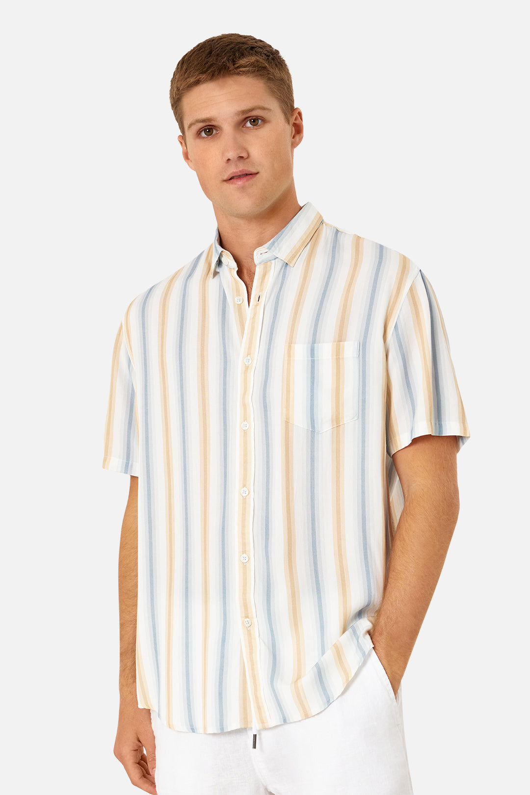 The San Blas S/s Shirt - Blue/Yellow